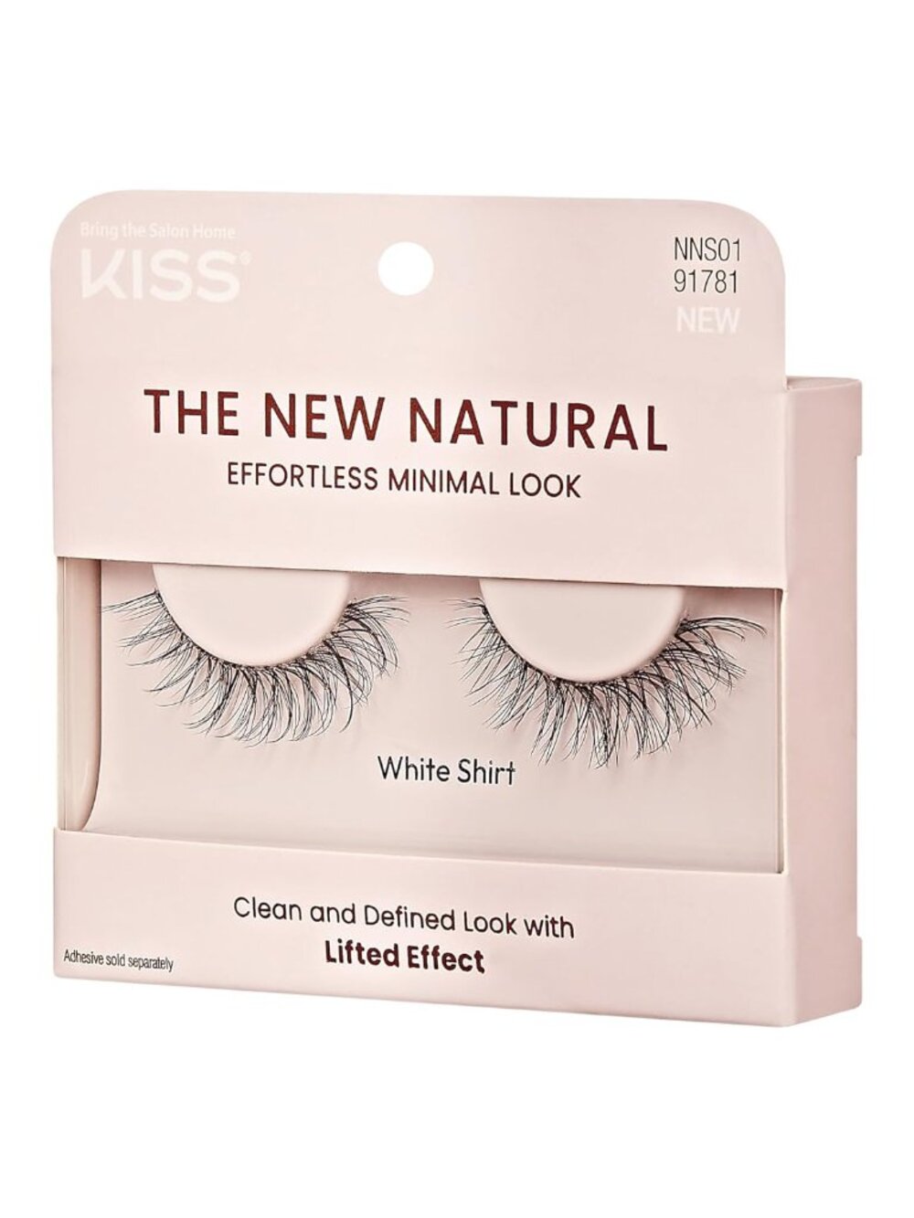 4 Kiss The New Natural, False Eyelashes, White Shirt', 12 mm